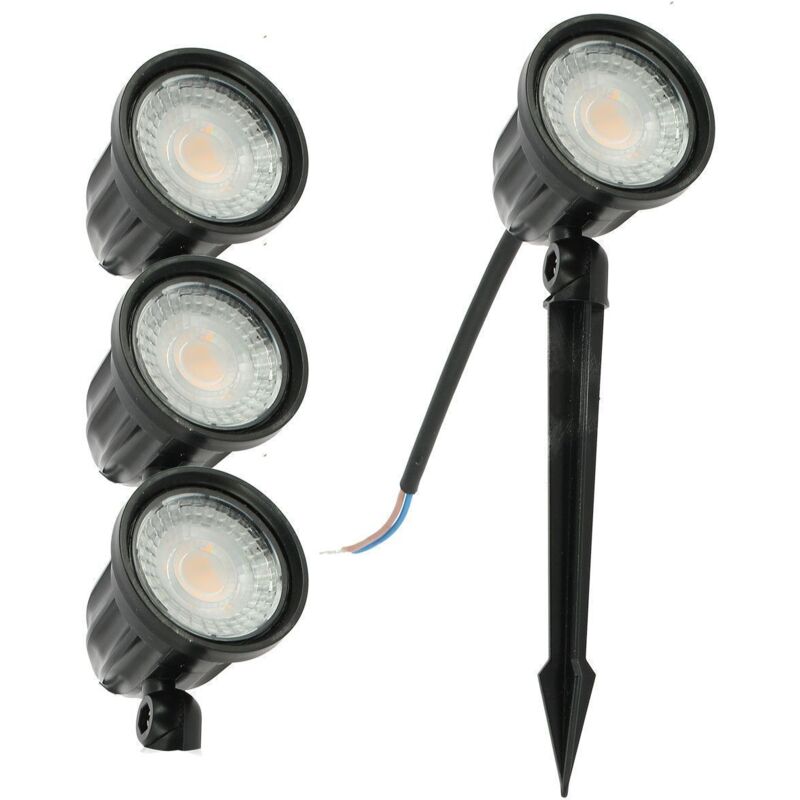 foto del prodotto set di 4 faretti da giardino mira da 7 w eq 70 w per esterni ip65 temp rature de couleur bianco caldo 3000k