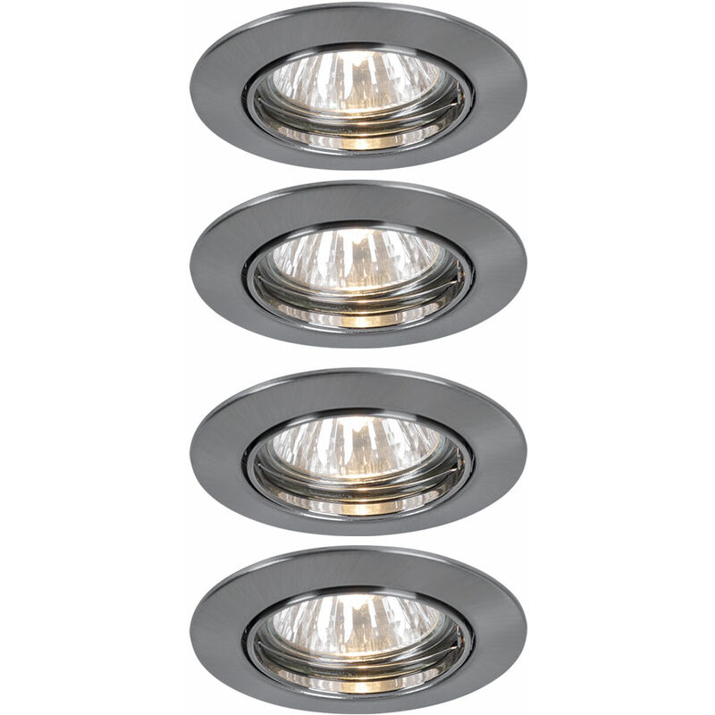 foto del prodotto set di 4 faretti da incasso faretti in ferro alluminio illuminazione girevole paulmann 994.47