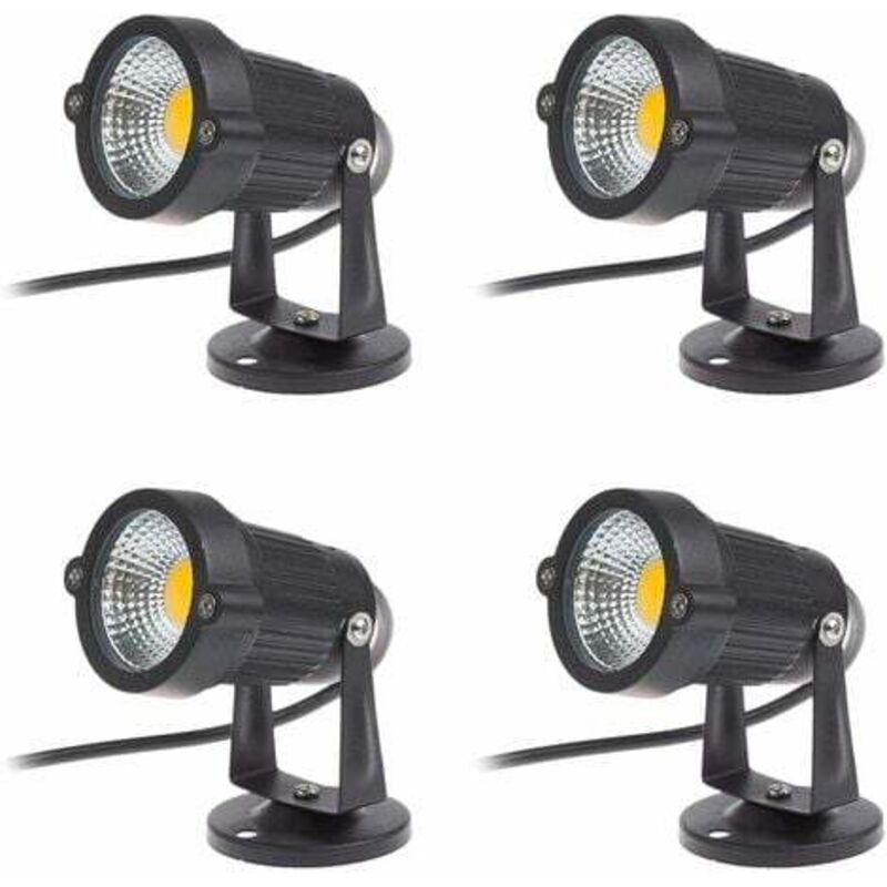 foto del prodotto set di 4 faretti led 3w 220v orientabili da giardino illuminazione esterna giardino terrazza lablanc