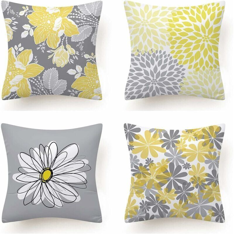 foto del prodotto set di 4 federe per cuscini, federa a forma di fiore per divano, soggiorno, camera da letto, decorazione d interni, 45 x 45 cm margherita 45 x 45