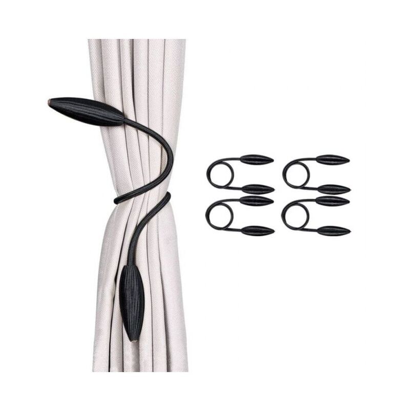foto del prodotto set di 4 fermatende decorativi in stile europeo neri , fermatende creativi per tende da finestra in stile home office.