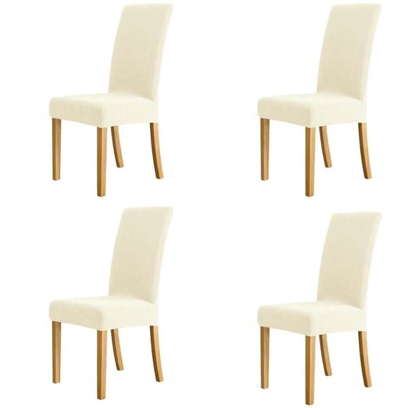 foto del prodotto set di 4 fodere spesse per sedie beige, adatte a vari ambienti casa, hotel, ristorante, ufficio. ymyny