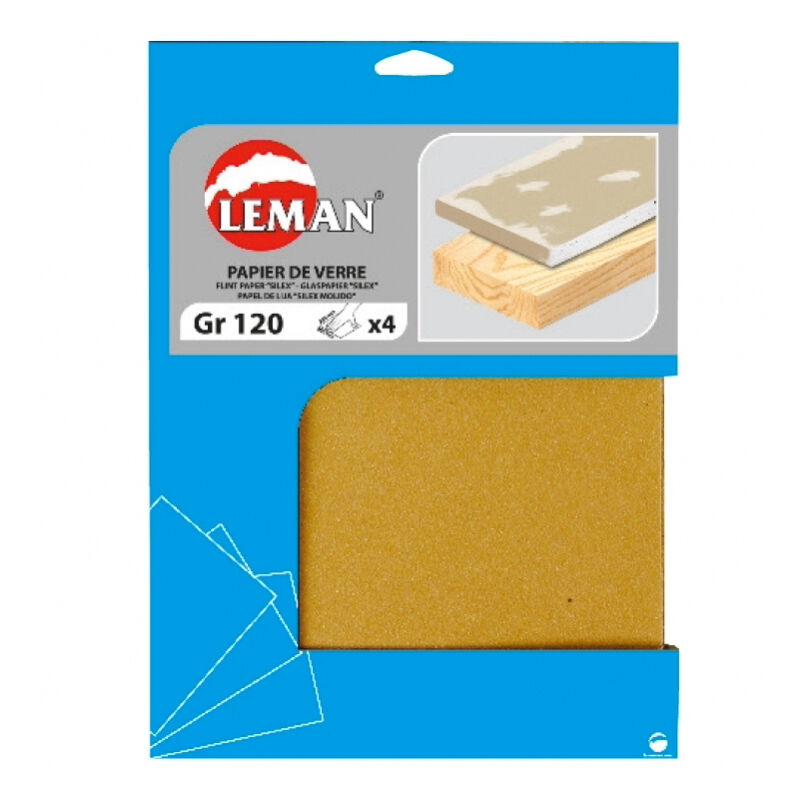 foto del prodotto set di 4 fogli di carta vetrata 60 grammi 230 x 280 mm