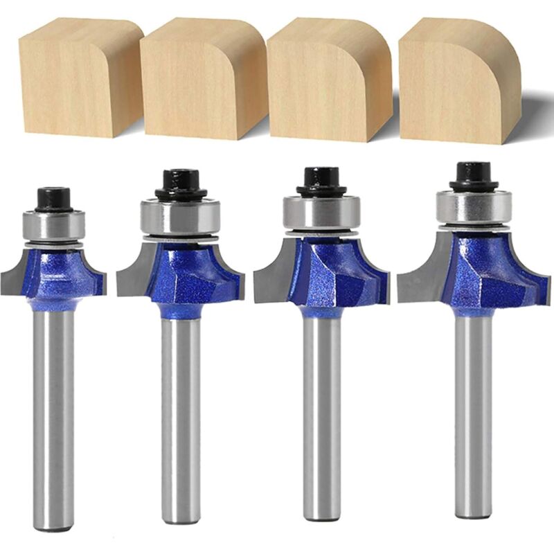 foto del prodotto set di 4 frese tonde con gambo da 6 mm