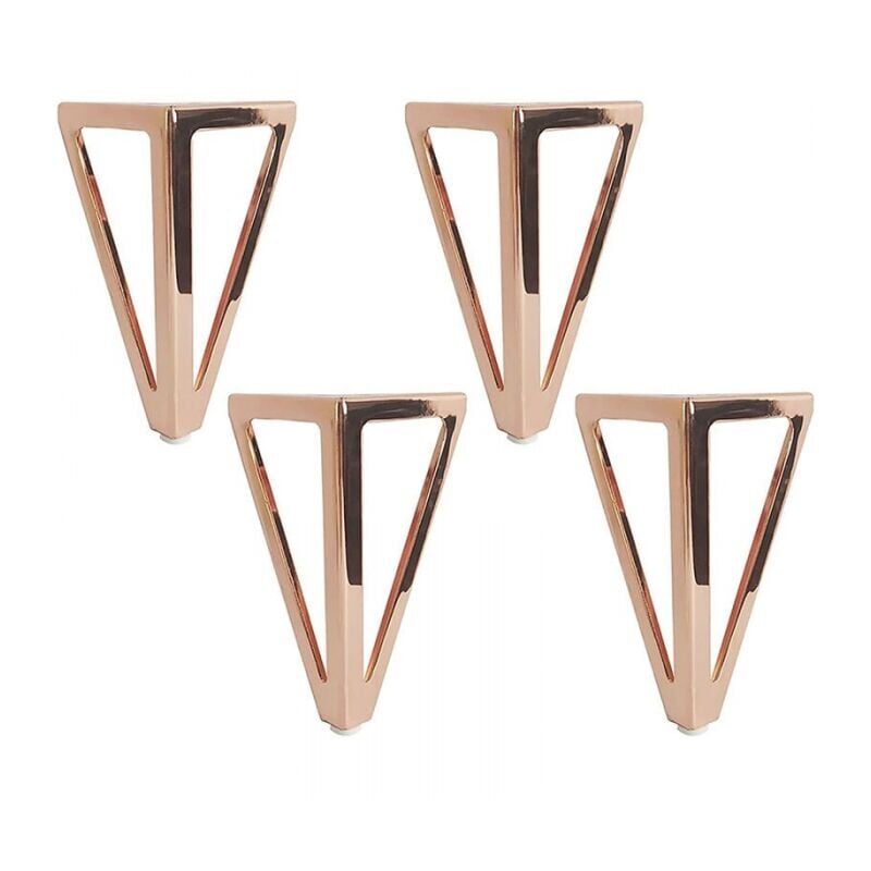 foto del prodotto set di 4 gambe da tavolo in metallo triangolari da 15 cm, piedini per mobili in stile moderno per armadi, divani, letti, rosa ymyny