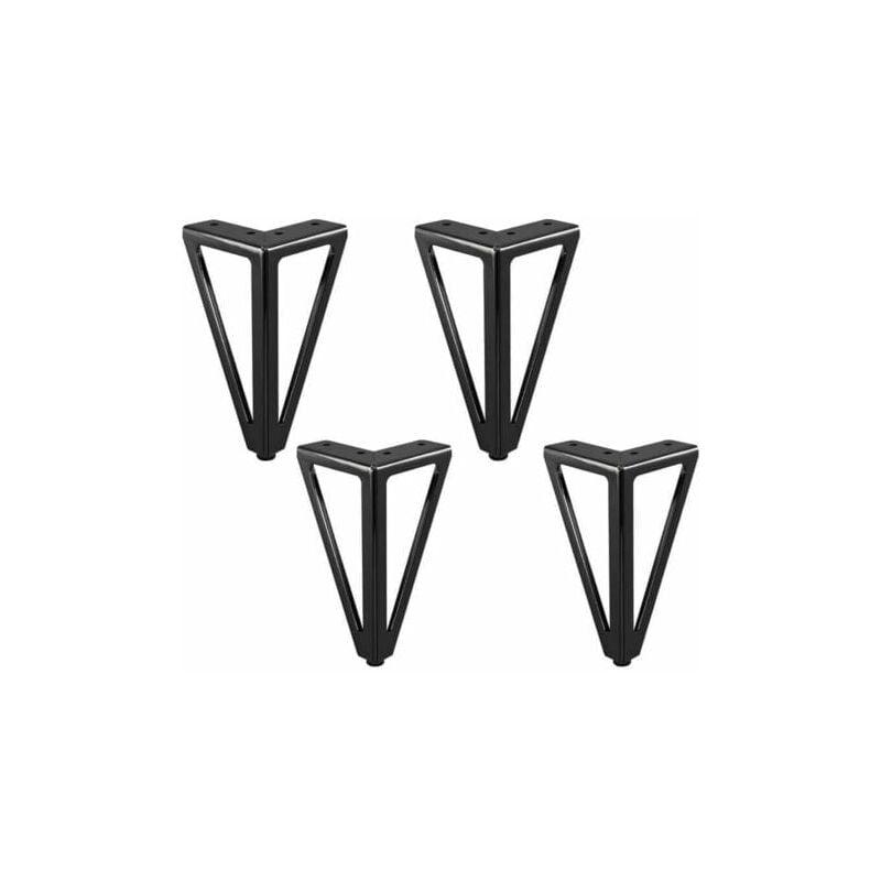 foto del prodotto set di 4 gambe di ricambio in metallo per mobili, nere, 15 cm, adatte per mobili, armadi, divani e altre gambe di mobili. 15 cm, nero chiaro aiperq