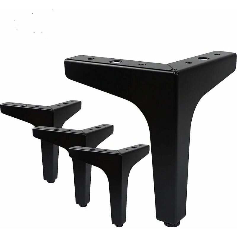 foto del prodotto set di 4 gambe per mobili, carico fino a 600 kg, gambe per tavolo in metallo a forma di triangolo moderno, gambe per mobili a forcina per armadio,