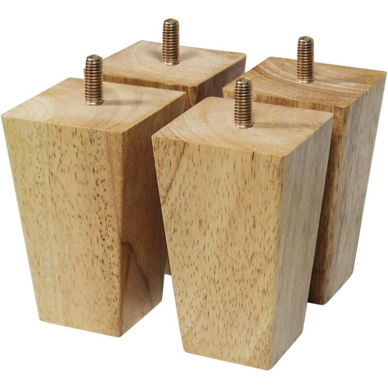 foto del prodotto set di 4 gambe per mobili in legno gambe per divani bulloni m8 10 cm 