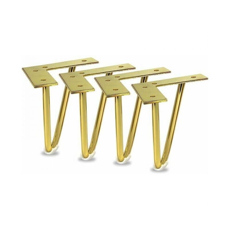 foto del prodotto set di 4 gambe per mobili in metallo dorato da 10 cm per mobile, porta tv, cassettiera, progetto fai da te