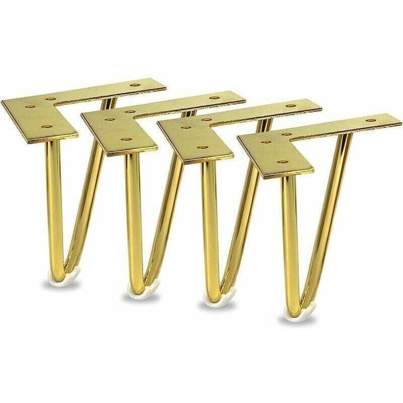 foto del prodotto set di 4 gambe per mobili in metallo dorato da 15 cm per mobile, porta tv, cassettiera, progetto fai da te