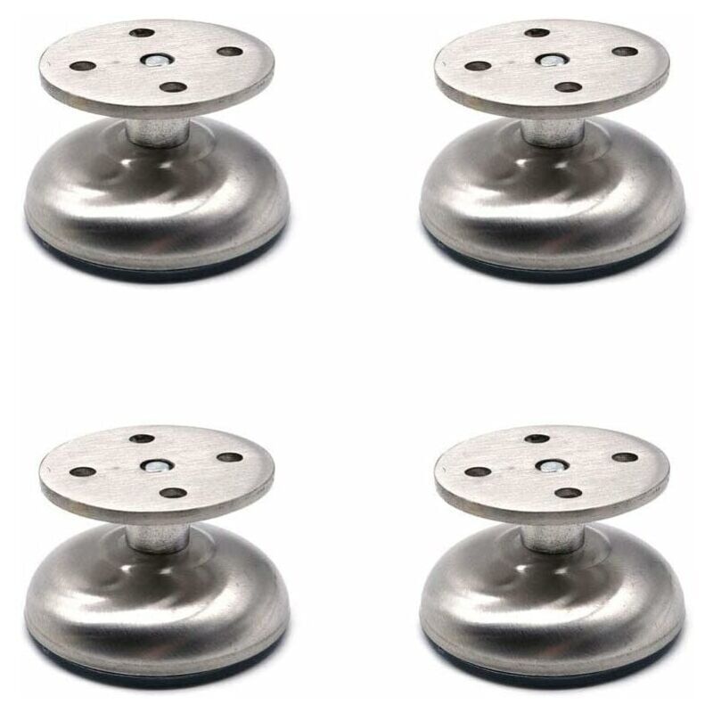 foto del prodotto set di 4 gambe per mobili regolabili lunghe 3,5 cm, in acciaio inossidabile extra spesso, resistenti, per mobili da bagno