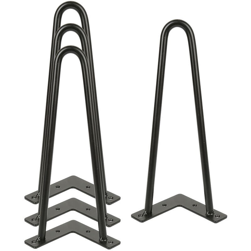foto del prodotto set di 4 gambe per tavolino da caff in stile industriale, gambe a forcina da 30 cm 12 pollici, supporto per tavolo in acciaio forgiato, gambe per