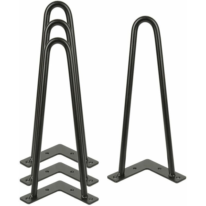 foto del prodotto set di 4 gambe per tavolino da caff industriali, gambe a forcina da 30 cm 12 pollici, supporto per tavolo in acciaio forgiato, gambe per mobili in