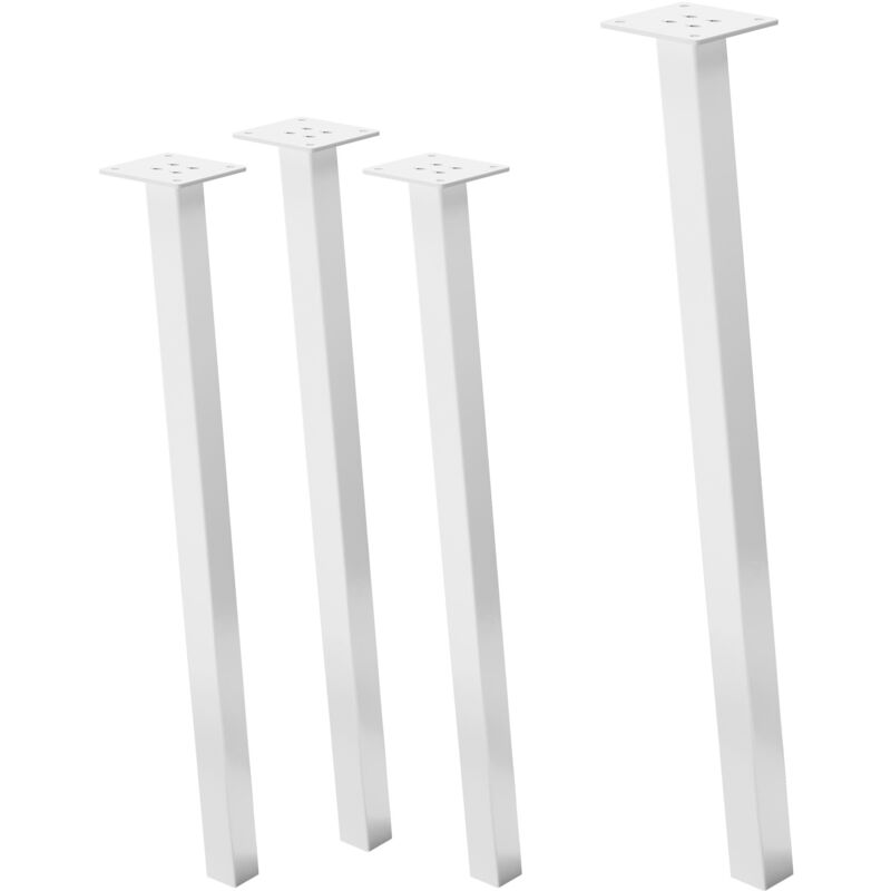 foto del prodotto set di 4 gambe per tavolo inclinate a 72 cm bianco lucido in acciaio verniciato a polvere forma a i profilo 4x4 cm piedini per tavolini per
