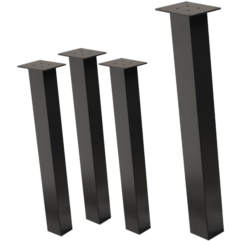 foto del prodotto set di 4 gambe per tavolo inclinate a 72 cm grigio scuro aspetto industriale in acciaio verniciato a polvere forma a i profilo 8x8 cm con