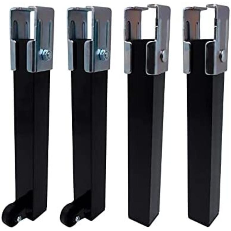 foto del prodotto set di 4 gambe pt25 40x30x260mm con rotelle, nero 96405 micel