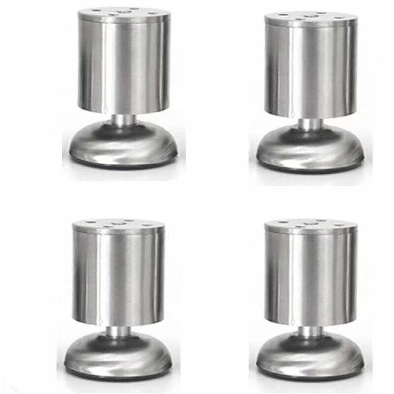 foto del prodotto set di 4 gambe regolabili in acciaio inox per mobili da 8 cm