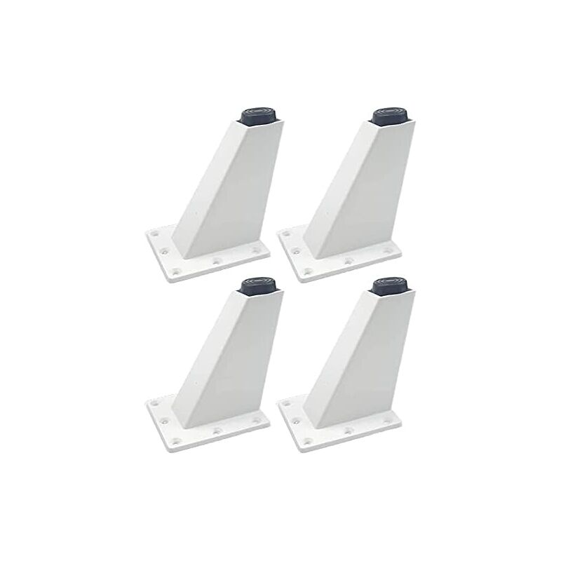 foto del prodotto set di 4 gambe regolabili in lega di alluminio per mobili, bianco, 8 cm