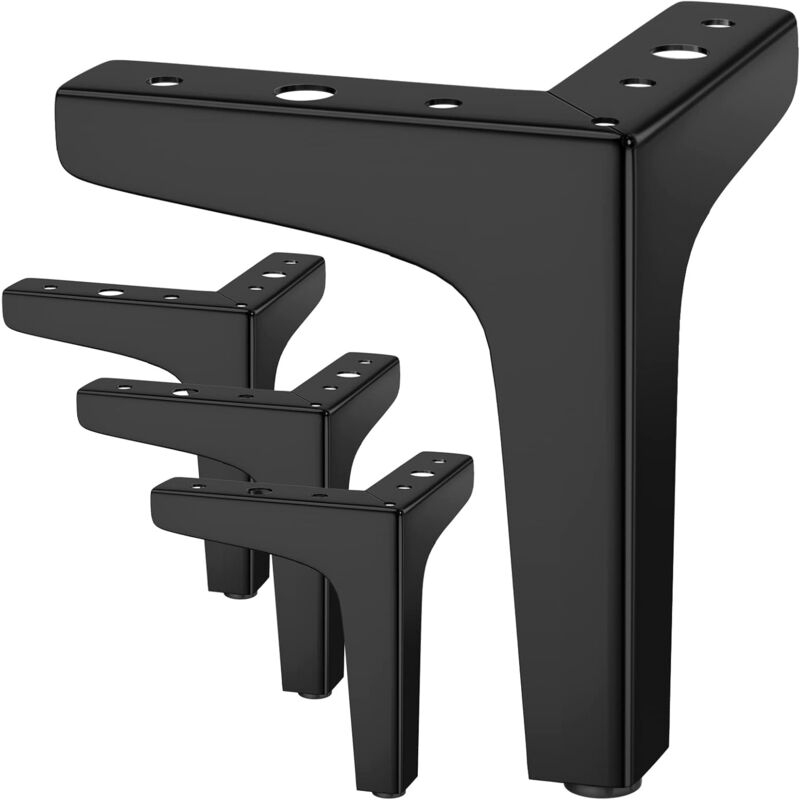 foto del prodotto set di 4 gambe triangolari per mobili in metallo 10 cm