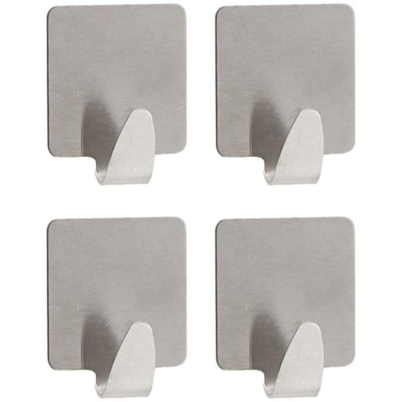 foto del prodotto set di 4 ganci in acciaio inox, quadrati da 3 m cromo tendance