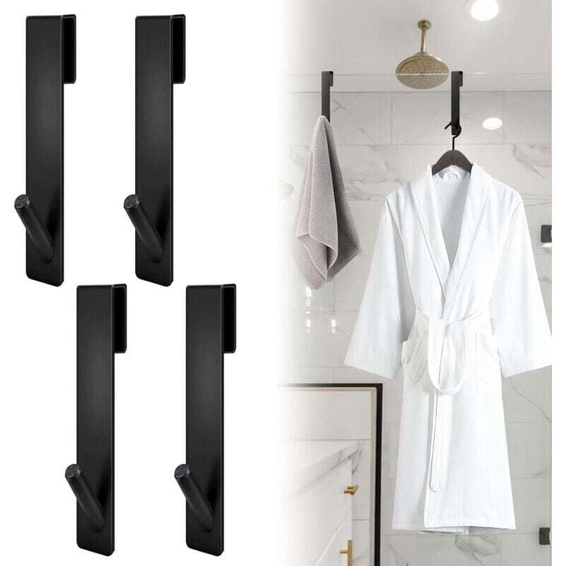 foto del prodotto set di 4 ganci per doccia in acciaio inox, ganci per porta doccia, ganci per asciugamani e ganci per rasoio in acciaio.