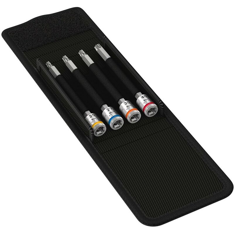 foto del prodotto set di 4 inserti bussole lunghe zyklop 1 4 con funzione di ritegno wera 8767 a hf tx 1