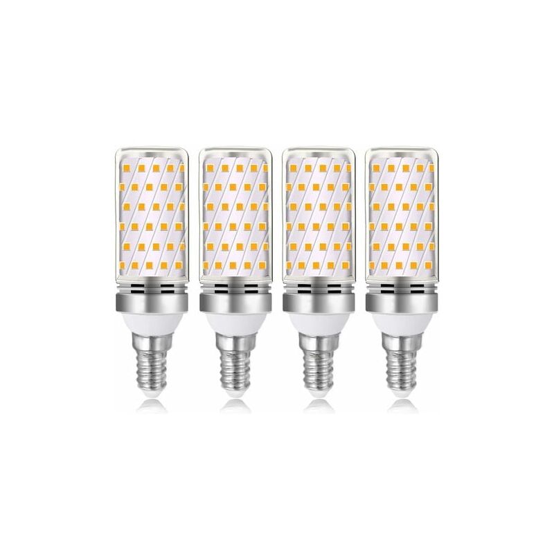 foto del prodotto set di 4 lampadine led e14 16w bianco caldo 3000k 1600lm equivalenti a lampada alogena e14 da 100w 120w ac 230v non dimmerabile