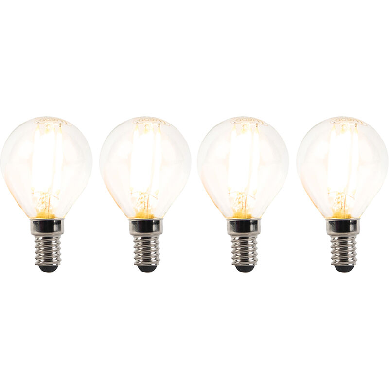 foto del prodotto set di 4 lampadine led e14 dimmerabili p45 trasparente 3w 250lm 2700k luedd