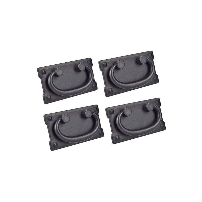 foto del prodotto set di 4 maniglie per cassetti vintage antichi con 52 x 96 mm nero 