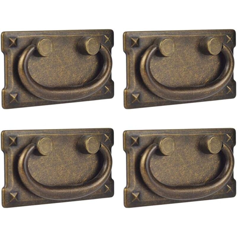foto del prodotto set di 4 maniglie per porte di armadietti in bronzo invecchiato vintage