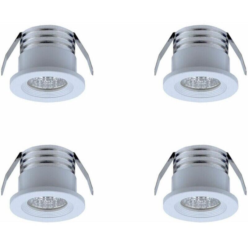foto del prodotto set di 4 mini faretti da incasso a led, 3 w, bianco caldo bianco xvx