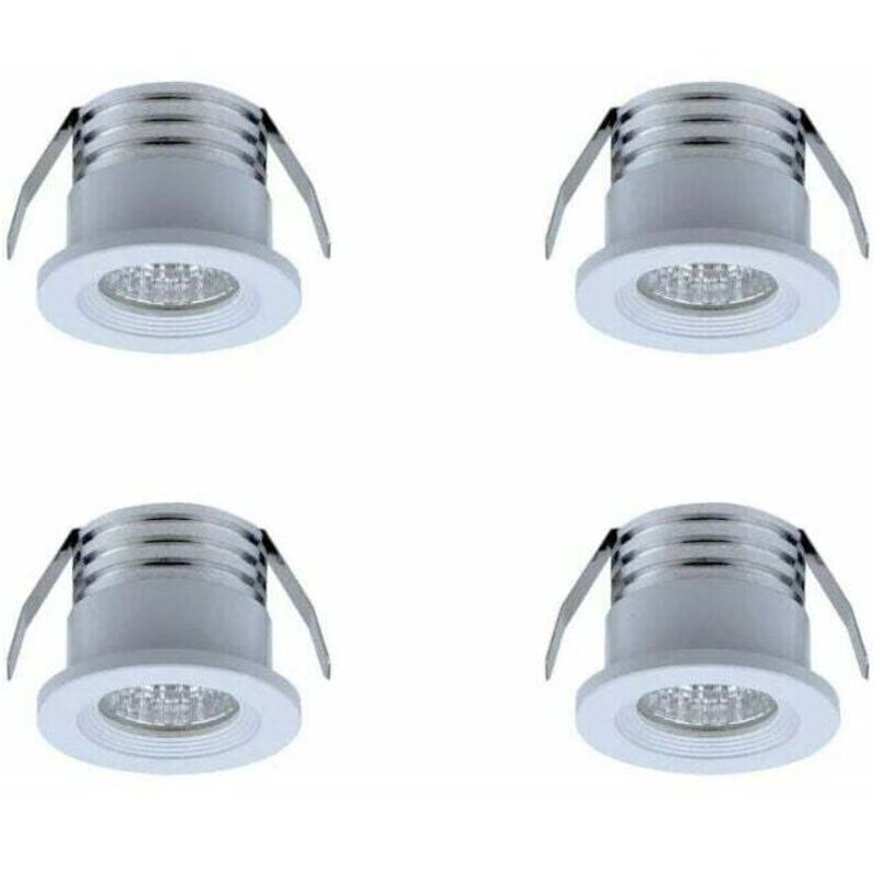 foto del prodotto set di 4 mini faretti led da incasso, 3 w, bianco caldo bianco