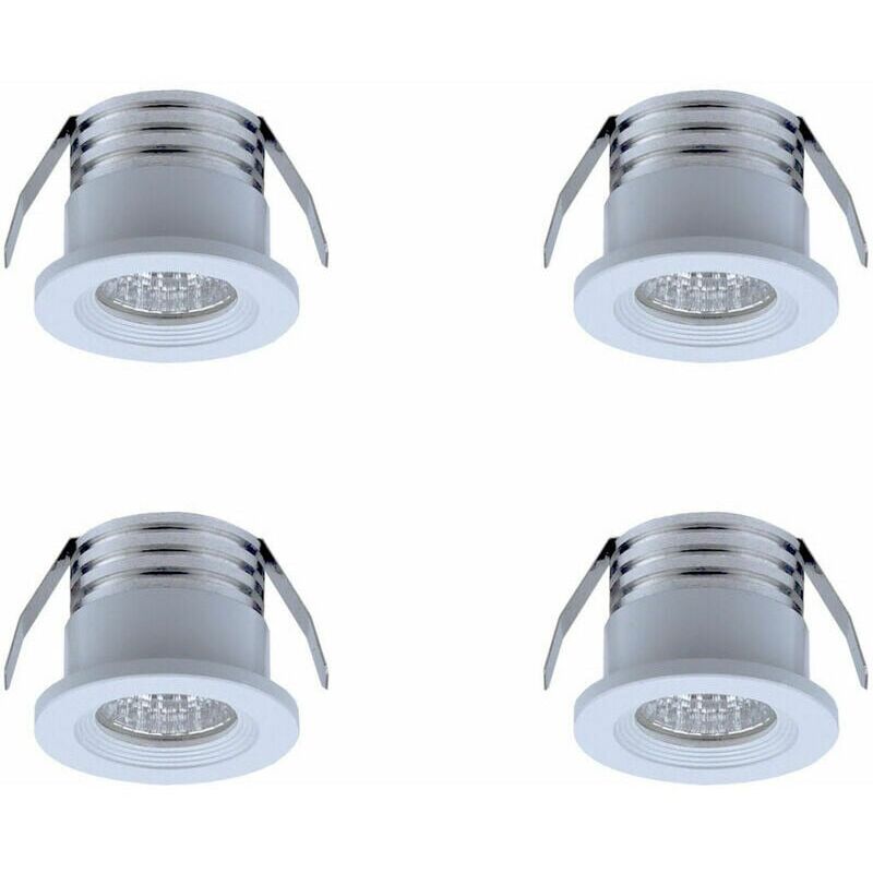 foto del prodotto set di 4 mini faretti led da incasso, 3 w, bianco caldobianco
