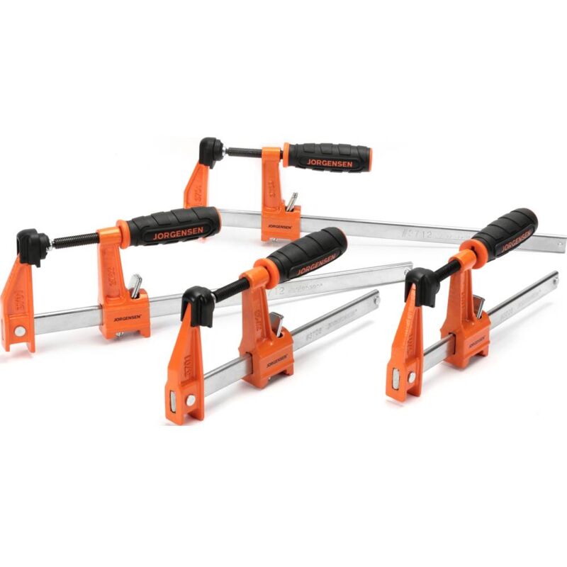 foto del prodotto set di 4 morsetti in acciaio medio pesanti 2 15 cm, 2 30 cm jorgensen 2391335 apertura max. 30 mm dimensione del pr