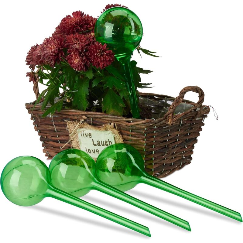 foto del prodotto set di 4 palline di irrigazione doppie settimanali in plastica verde, pvc, 8 cm sollbry