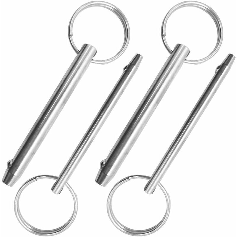foto del prodotto set di 4 perni a sgancio rapido, diametro 8 mm e 6,3 mm, lunghezza totale 76 mm, tutti in acciaio inossidabile 316