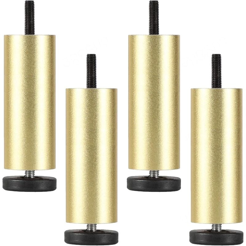 foto del prodotto set di 4 piedini per armadio regolabili gambe tavolo sostituzioni piedini per divano letto sedia argento dorato - 12cm