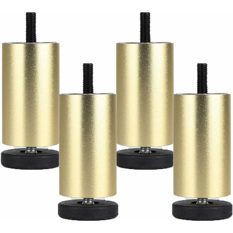 foto del prodotto set di 4 piedini per armadio regolabili gambe tavolo sostituzioni piedini per divano letto sedia argento dorato 8cm