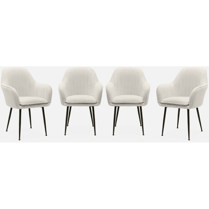 foto del prodotto set di 4 poltrone riccia con gambe in metallo