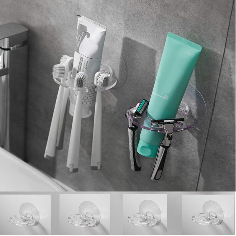 foto del prodotto set di 4 portaspazzolini da parete per il bagno