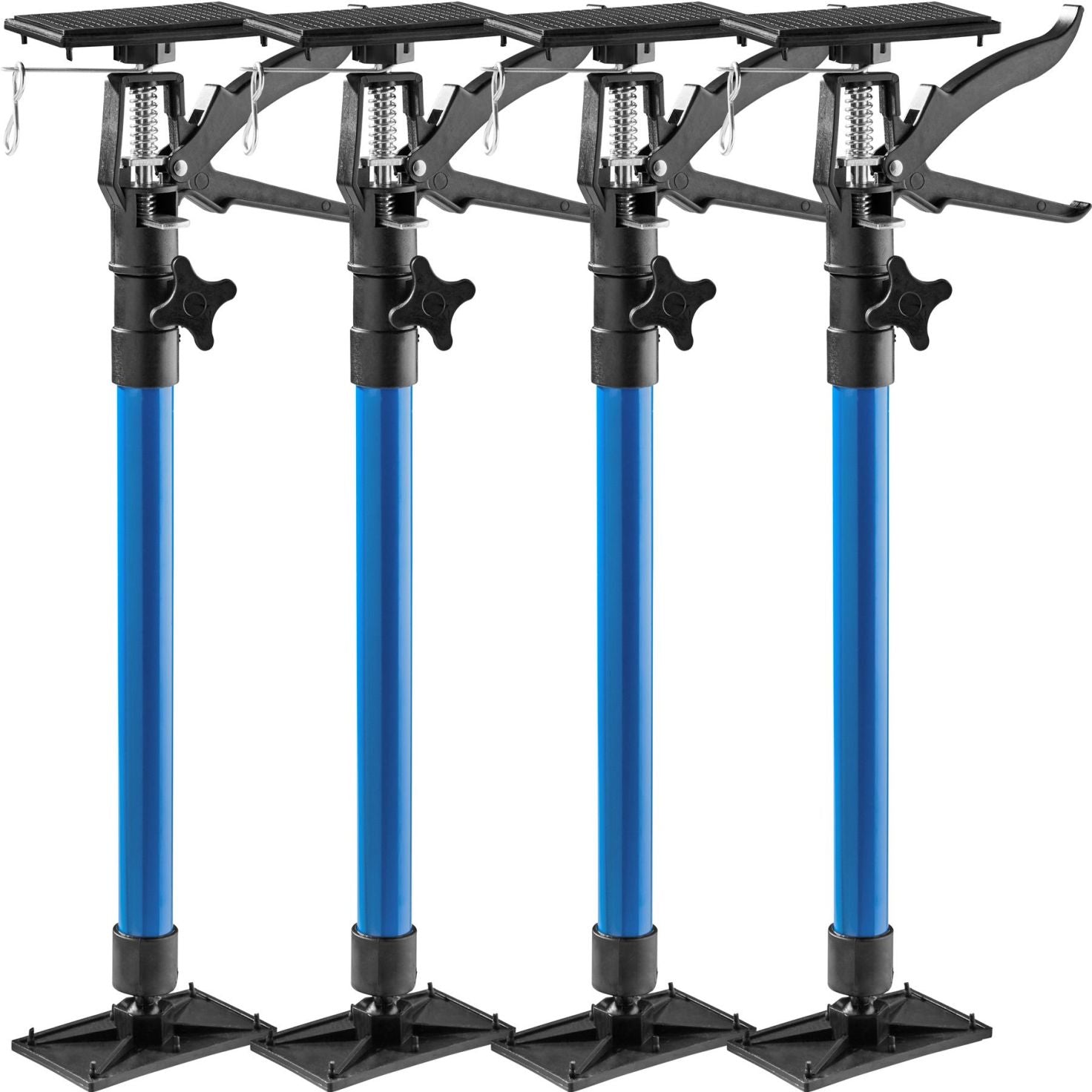 foto del prodotto set di 4 puntelli telescopici per supporto porta da 51 cm a 115 cm blu