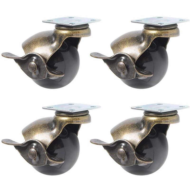 foto del prodotto set di 4 rotelle per gambe di mobili 40 mm con freno