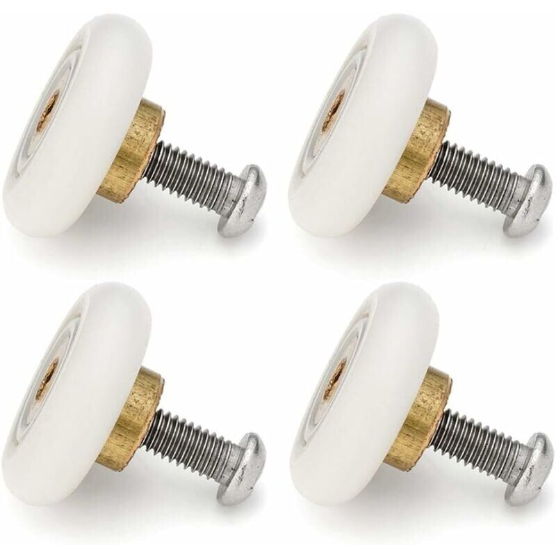 foto del prodotto set di 4 rulli di ricambio per porte scorrevoli doccia, diametro 19 mm