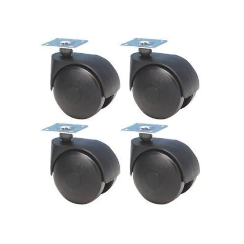 foto del prodotto set di 4 ruote d. 40 mm x h. 56 mm con piastra girevole