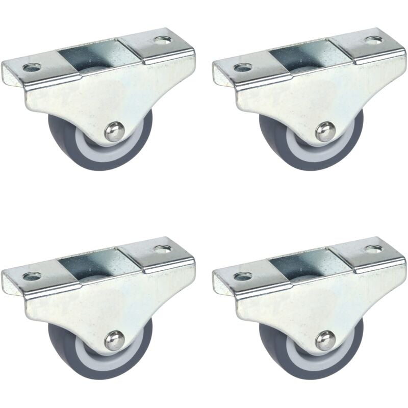 foto del prodotto set di 4 ruote fisse per mobili, 38 mm x 18 mm, portata 135 kg, piccola ruota tpe, fissaggio direzionale d rner helmer