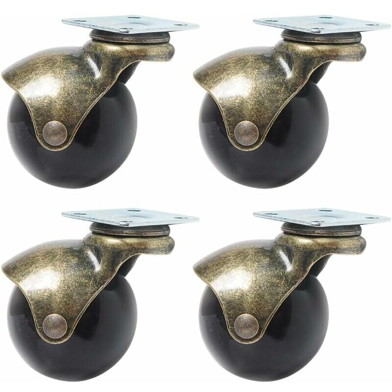 foto del prodotto set di 4 ruote girevoli a 360 gradi, diametro 40 mm, ruota a sfera vintage per mobili