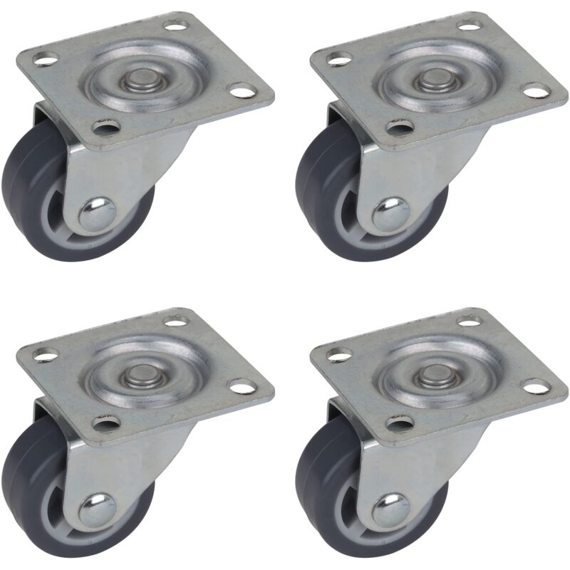 foto del prodotto set di 4 ruote girevoli per mobili, 30 mm, con piastra, tpe senza lasciare traccia, portata 60 kg d rner helmer