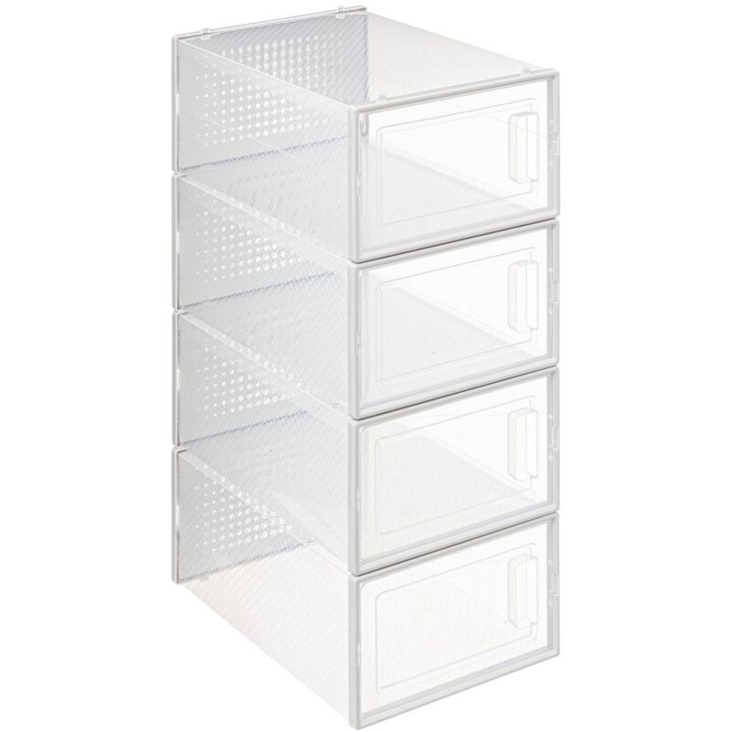 foto del prodotto set di 4 scatole di plastica per scarpe m 5five