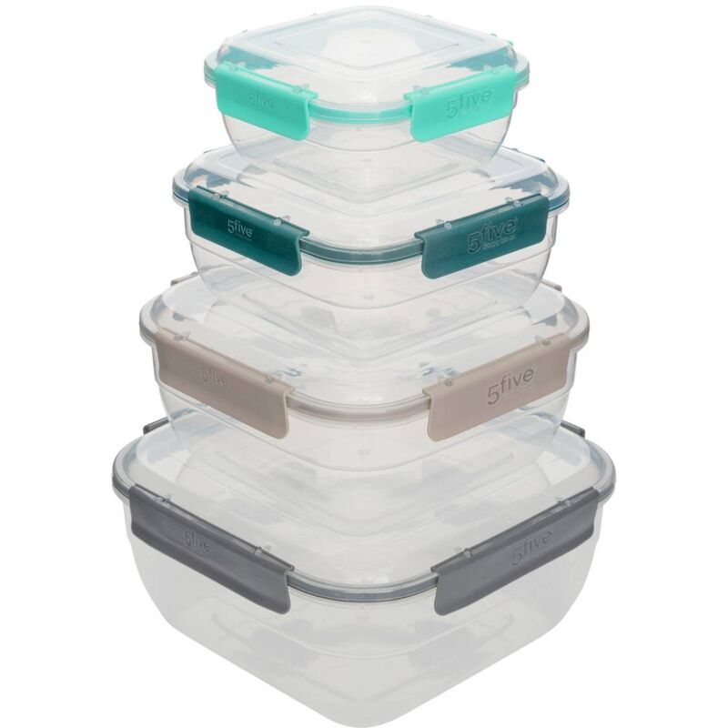 foto del prodotto set di 4 scatole quadrate in plastica klic 5five