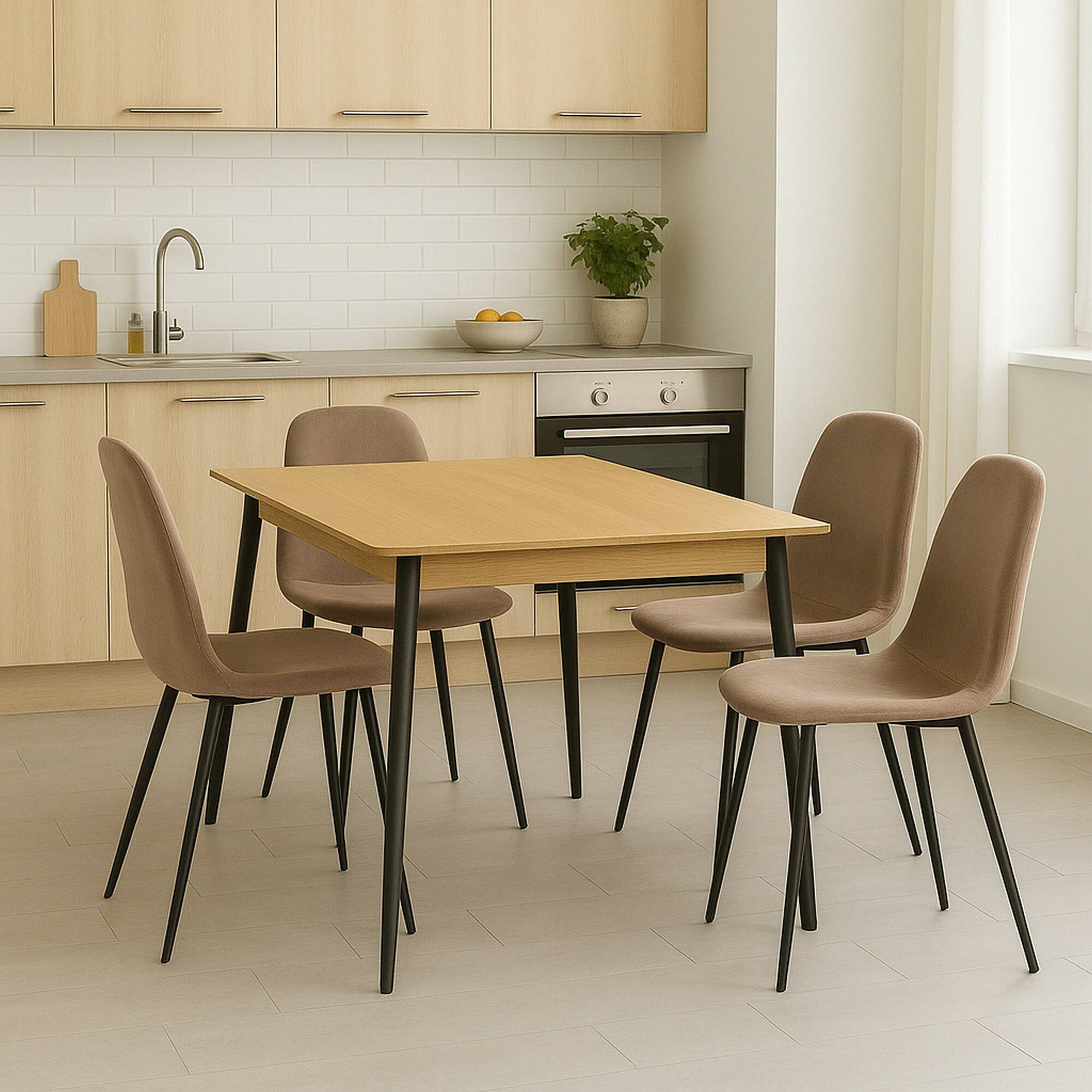 foto del prodotto set di 4 sedie arter, poltrona rivestita in velluto, sedia da pranzo imbottita, seduta per riunioni, 45x56h87 cm, grigio